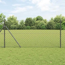 Stup za ogradu Siva 25 x 1,2 m (60 x 60 mm mreža) Čelik i PVC