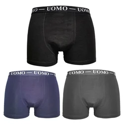 3-PACK enobarvne moške boksarice Uomo