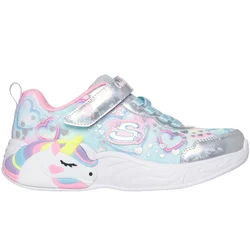Skechers Patike za devojčice S Lights-Unicorn Dreams-Hear, 303063L-SMLT, Srebrne