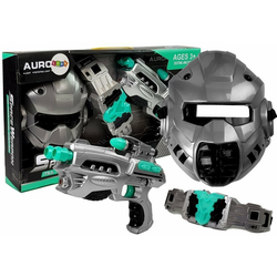 Set Space Gun Mask Belt Light Sound