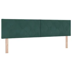 Vidaxl Vzglavje Temno zelena 180 cm Žamet