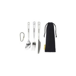 Titanium cutlery with sandblasted handle