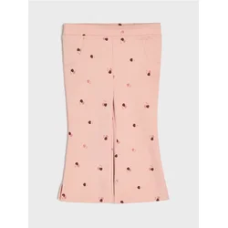Sinsay - Pamučne flare pantalone sa motivom trešanja - prljavo roze