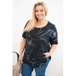 Črna ženska bluza Kesi Plus Size