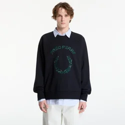 Mikina FRED PERRY Tartan Applique Sweatshirt White M