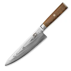 Kuharski nož COCOBOLO JUICE WHITE DAMASCUS 21 cm, rjava, Dellinger