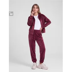 Sinsay - Velur pantalone sa ranflama - mahagoni