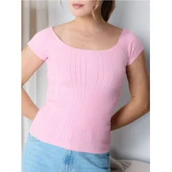 Sinsay - Džemper bluza - pastelno roze