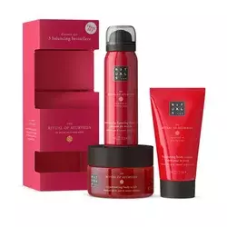 RITUALS Ayurveda Set Piling za telo 125 g + krema za telo, 70 ml + gel za tuširanje 50 ml