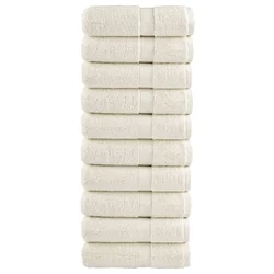 Premium ručnici za pranje SOLUND 10 kom. krem boje 30x30 cm 600 g/m2
