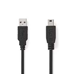 NEDIS USB 2.0 kabel/USB-A konektor - USB Mini-B konektor 5-polni/črn/bulk/3 m