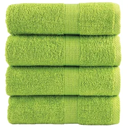 Premium ručnici za pranje SOLUND 4 kom. jabukasto zelene 30x30 cm 600 g/m2