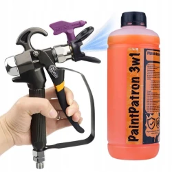 shumee Rosfix Tekočina za vzdrževanje in čiščenje lakirne enote Rosfix PaintPatron 3v1 1L + brizgalna pištola za lakirno enoto Rosfix TurboJet TJ1