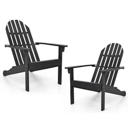 Costway Set 2 črnih vrtnih stolov Adirondack