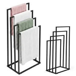 ModernHome samostojeći metalni stalak za peškire sa 4 prečke, crni