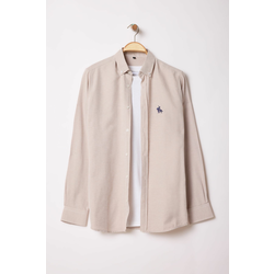 Trendyol Beige Regular Fit Embroidery Detailed Smart Shirt
