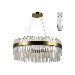 LED prigušiva luster na sajli LED/110W/230V 3000-6500K zlatna + daljinski upravljač