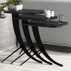 Hanah Home Set klub stočića Pion, 3 komada, Crni