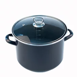 FACKELMANN Lonac+stakleni poklopac 24cm Emajl 7.5L, Plavi