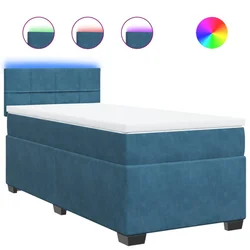 Vidaxl Box spring postelja z vzmetnico modra 90x190 cm žamet