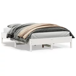 vidaXL Posteljni okvir bel 140x200 cm trdna borovina