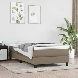 shumee Box spring postelja z vzmetnico taupe 80x200 cm blago