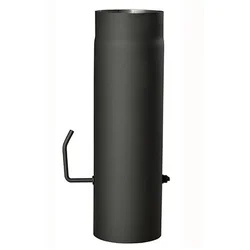 Dimna cev z loputo 130mm/500 t.1,5mm BLACK