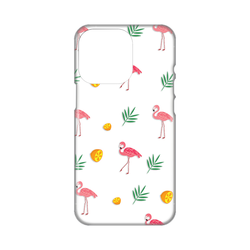 Silikonska maska za iPhone 14 Pro Max 6.7 Flamingos Print Skin bela