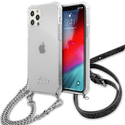 Guess GUHCP12LKC4GSSI iPhone 12 Pro Max 6,7 Transparent hardcase 4G Silver Chain (GUHCP12LKC4GSSI)