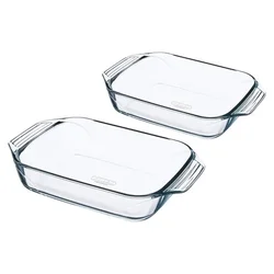 2 rectangular heat-resistant glass dishes, 3 L/4 L, Inspiration ra