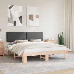 Krevetni okvir s tapiciranim uzglavljem Tamno siva 200 x 200 cm
