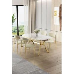 Hanah Home Trpezarijski set, 5 komada, Svetlozeleni