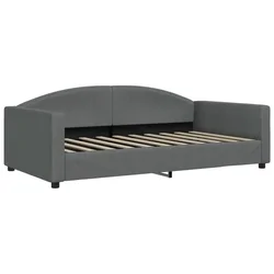 Vidaxl Raztegljiva postelja temno siva 100x190 cm blago