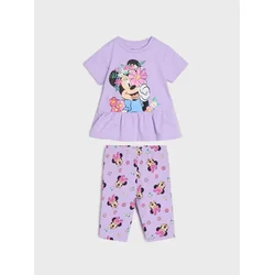 Sinsay - Pamučni komplet sa cvetnim Minnie Mouse printom - lavanda