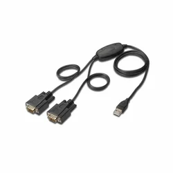 slomart Adapter kabel USB-A 2.0 na 2x RS232 DB9, FTDI FT2232H, 1.5m