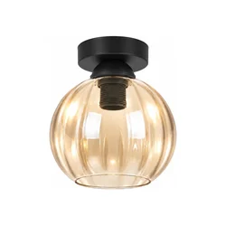 BRILAGI - LED stropna svetiljka R GLASS 1xE27/60W/230V prečnik 18 cm crna/zadimljeno bež