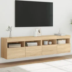 Zidni TV ormarići LED 2 kom boja hrasta sonome 80x30x40 cm