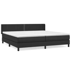 Vidaxl Box spring postelja z vzmetnico črna 200x200 cm umetno usnje
