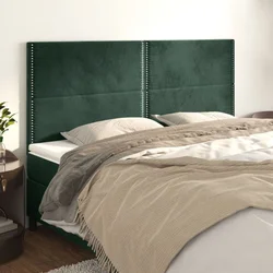 Uzglavlje tamnozeleno 200x5x118/128 cm baršunasto