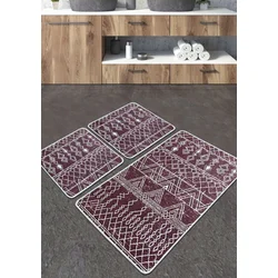 Lessentiel Maison Kupatilski otirač Straordinario, 3 komada, Bordo-beli