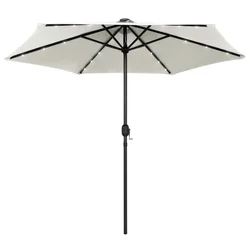 Vrtni suncobran LED s aluminijskim stupom 270 cm pijesak bijeli