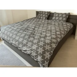 Posteljina za francuski ležaj Pahulja 200x220, Siva