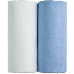 T-TOMI Tkanina za ručnike TETRA 100x90 cm, 2 kom, bijelo/plava