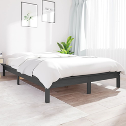 Okvir za krevet sivi 160x200 cm od masivne borovine