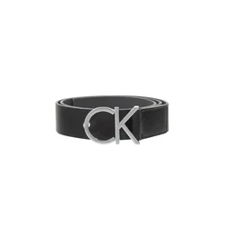 Pas CALVIN KLEIN Adj.Logo - črn, usnjen, ženski, 90 cm