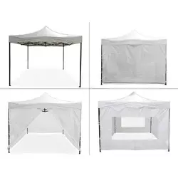 Greenline pop-up paviljon s kompletom 4 sten - 4x4m - bel