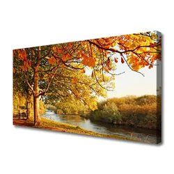 tulup.si Slika na platnu Tree lake nature 125x50 cm