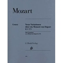 MOZART: NEUN VARIATIONEN UBER EIN MENUETT VON DUPORT KV 573 NOTE
