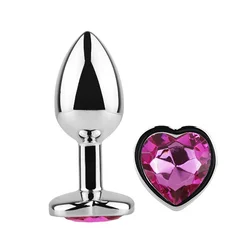 Diamond Heart Butt Plug Medium Pink