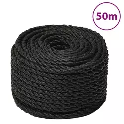 Radno uže crno 10 mm 50 m od polipropilena